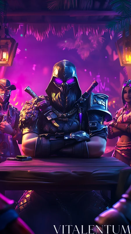 Midnight rogue negotiates power under neon jungle lights