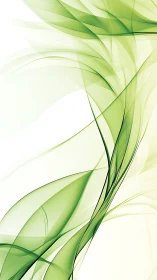 Flowing green glass ribbons in airy abstract motion.