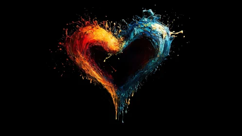 Opposing Elemental Forces Converge in Dynamic Heart Composition