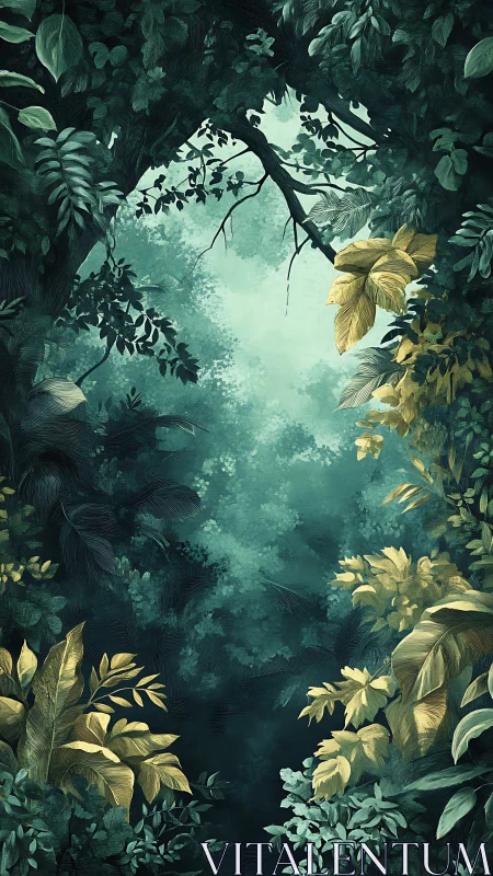 Golden Light Pierces the Verdant Jungle Canopy