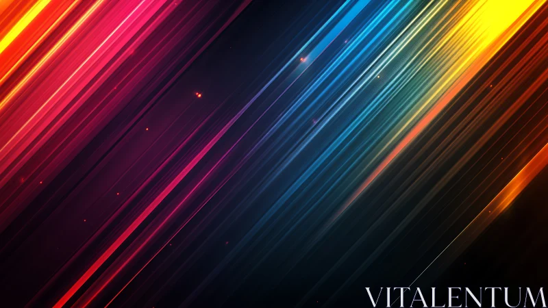 Radiant neon light streaks cut across a deep cosmic void