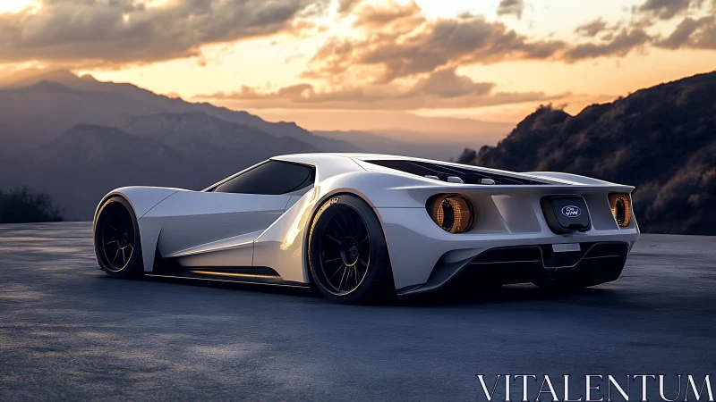 Sunset-hungry supercar poised on a quiet mountain runway.