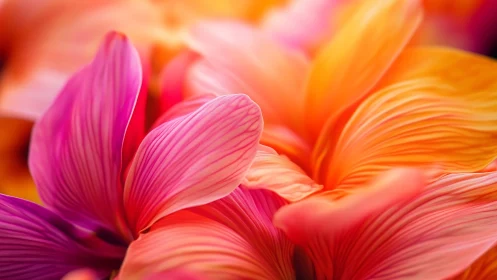 Vibrant Flower Petals Close-Up. Macro Detail.