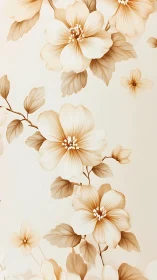 Soft beige floral illustration with elegant blooming branches.