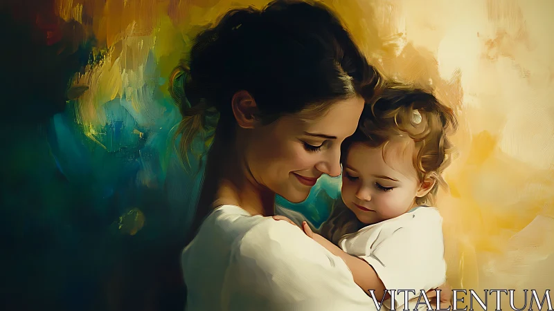 Gentle mother&rsquo;s embrace holds a peaceful, dreaming child close