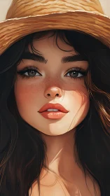 Sunlit summer girl gazes softly with warm freckled charm