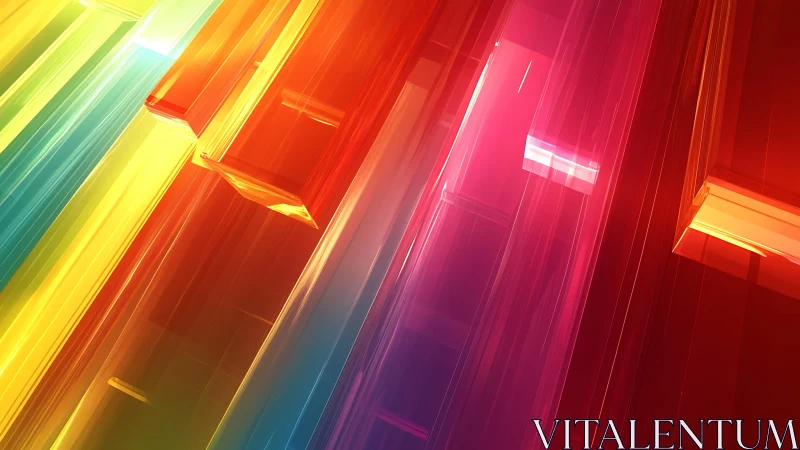 Vivid abstract geometric shapes with glowing color streaks.