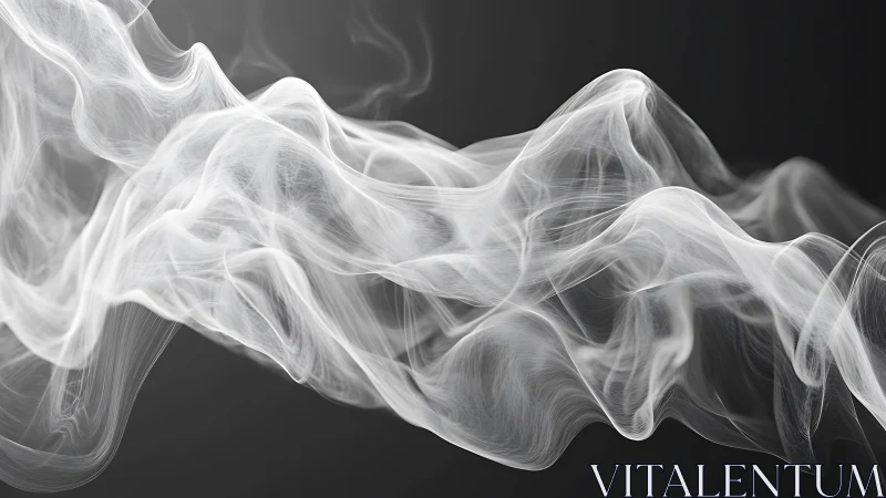 Monochrome smoke-like wave structure extends across dark field