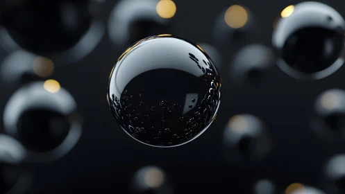 Gleaming floating bubble invites a calm moment of wonder