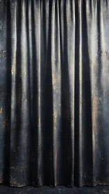 Weathered dark stage curtain hints at hidden drama.