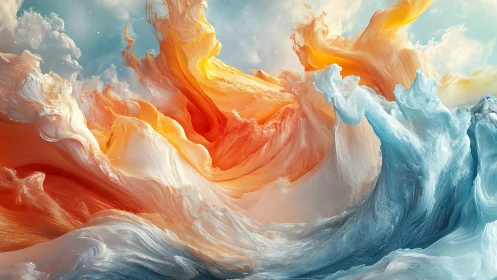Sunlit waves of color rise like clouds in gentle motion