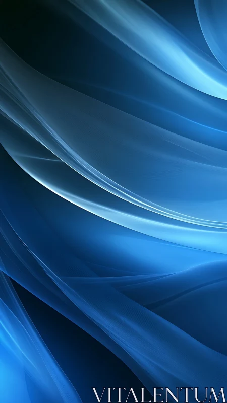 Layered translucent blue wave surfaces with soft gradients