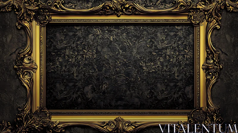 Ornate golden frame broods around a secretive midnight canvas