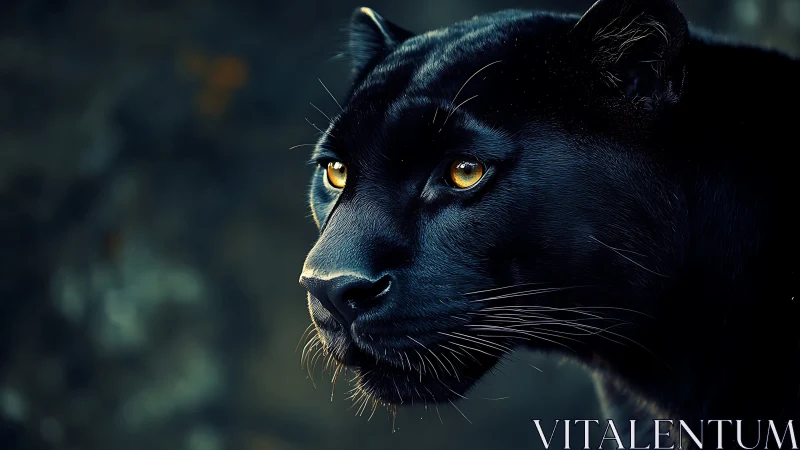Stunning Black Panther Portrait with Golden Eyes