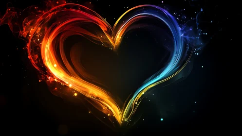 Luminous Heart: Fire Meets Frost in Digital Alchemy.