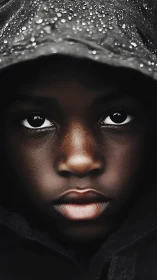 Water-Draped Portrait: Photorealistic Macro Study.