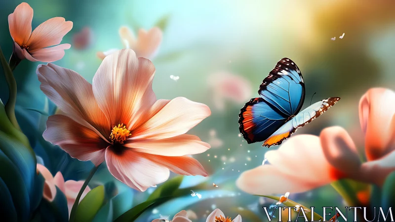 Macro-precise floral dynamics with high-saturation butterfly motion.