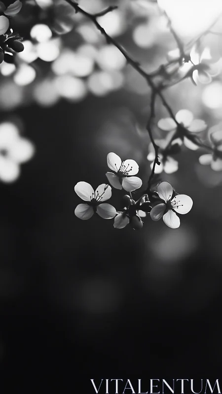 Delicate Blossoms in Monochrome Depth.