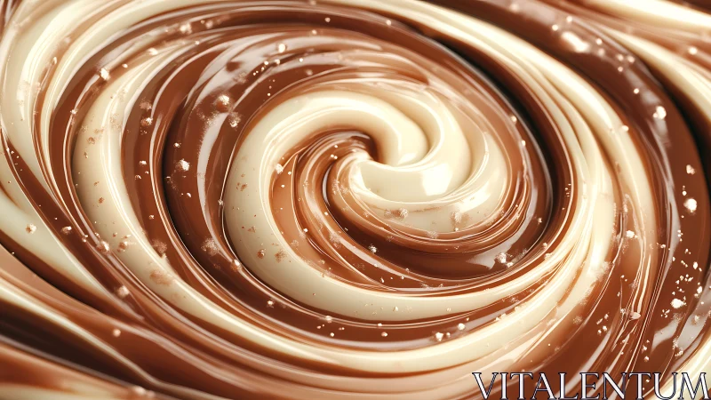 Swirling Chocolate and Cream Dance Together.