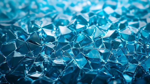 Crystal tide folds liquid glass into frozen blue ripples