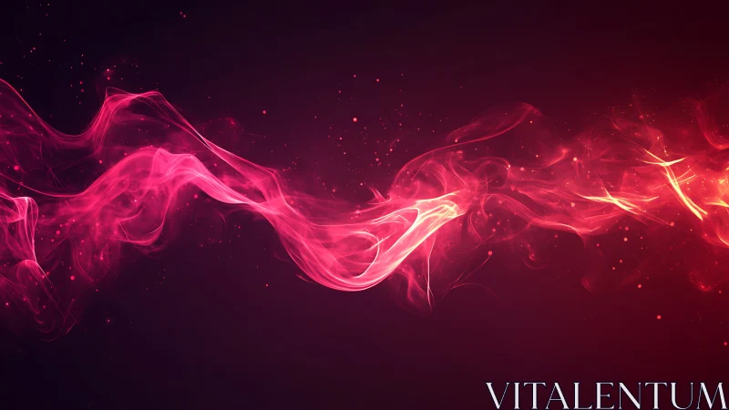 Neon Energy Flow. Magenta Light Stream Against Dark Space.