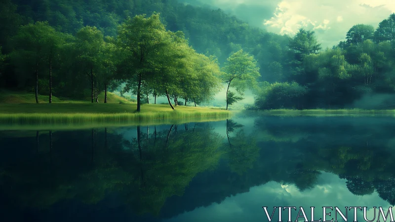 Emerald mirrorglade morning wrapped in hush and waterlight.