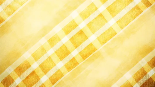 Yellow gingham fabric forms diagonal translucent stripes