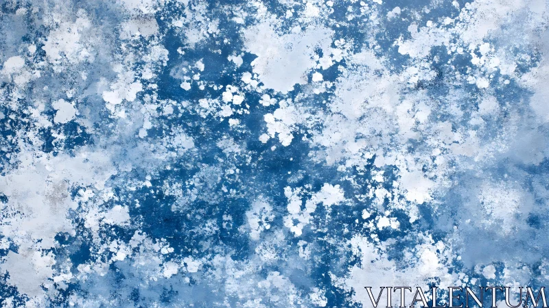 Blue and White Abstract Textured Background Painting.