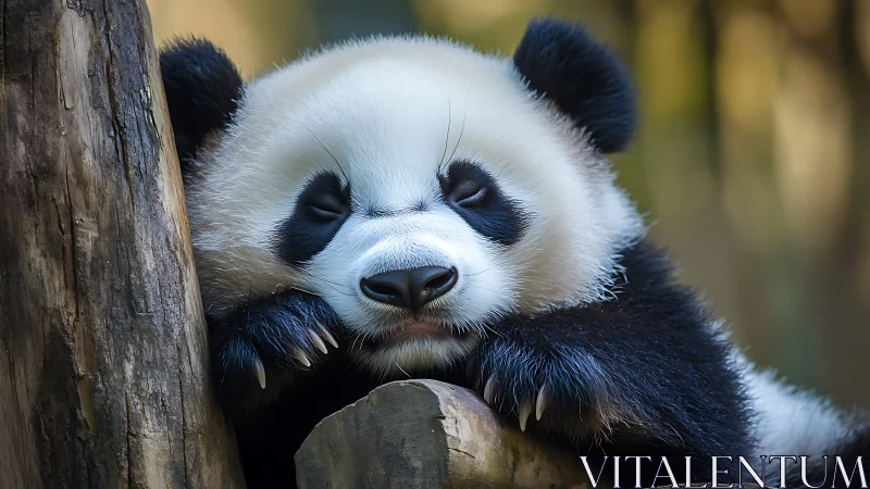High-resolution telephoto capture of resting giant panda.