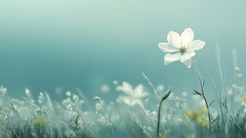 Delicate Bloom in Soft Focus Garden Reverie.