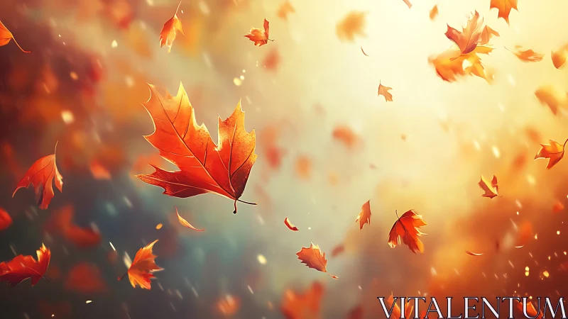 Whirling autumn leaves rehearse a glowing farewell ballet