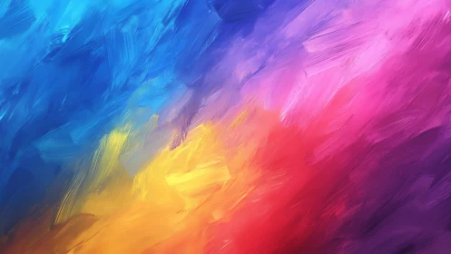 Digital painting of prismatic diagonal color field strokes.