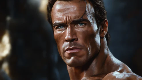 Photorealistic heroic portrait with dramatic rim lighting.