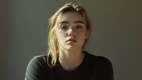 Soft daylight pauses on a quiet, contemplative portrait