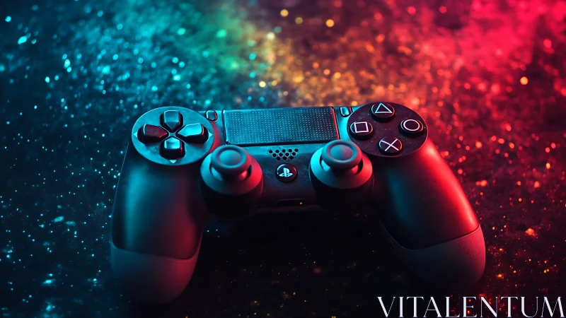 PlayStation 4 Controller in Neon Light.