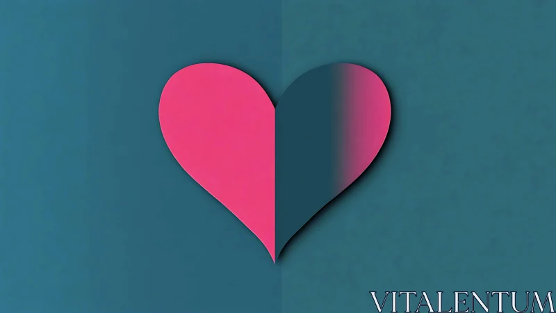 Bisected Heart Form with Gradient Overlay on Teal Background