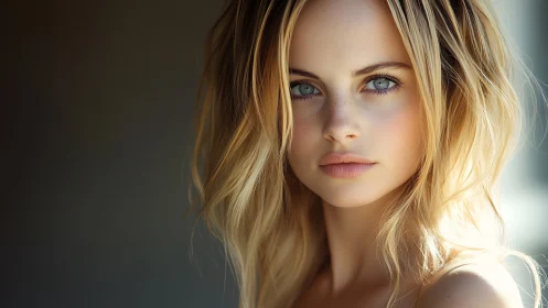 Soft morning light gently frames a calm, blue eyed portrait