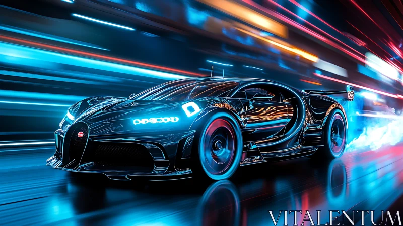 Neon velocity bends night into a liquid ribbon of chrome