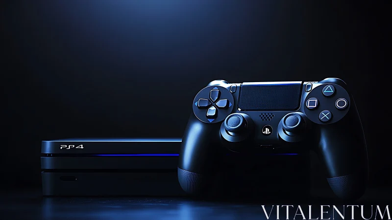 PlayStation 4 Console with DualShock 4 Controller Architectural Study.