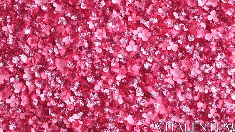 Pink confetti meadow with glittering party daydreams.