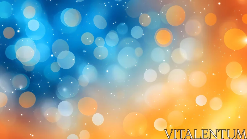 Vibrant bokeh light background in blue and orange gradient style.