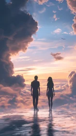 Two Souls Finding Wonder in a Sunset Sky