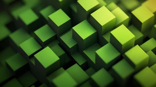 Abstract green 3D cubes pattern with geometric modern style.