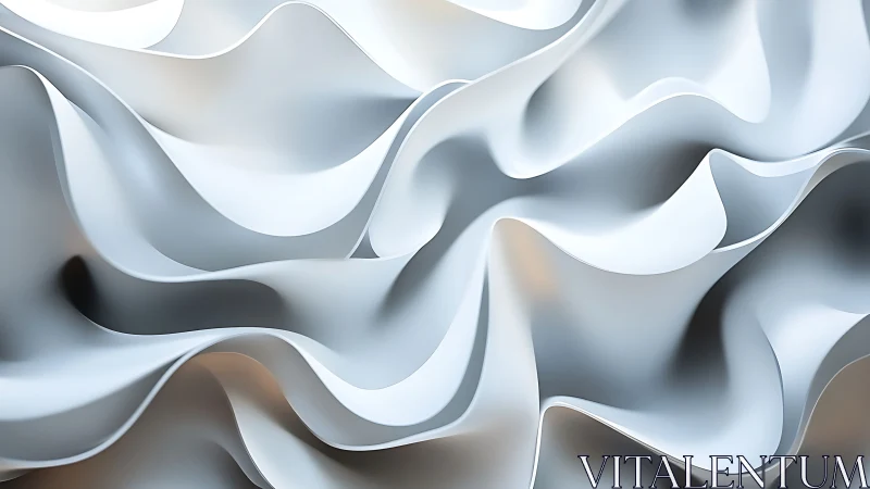 Curved metallic surfaces form layered abstract wave structure