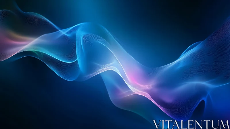 Dynamic chromatic light wave with fluid gradient ribbons.