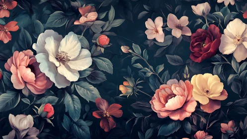 Garden's Midnight Reverie: Where Peonies Dance Against Velvet Shadows