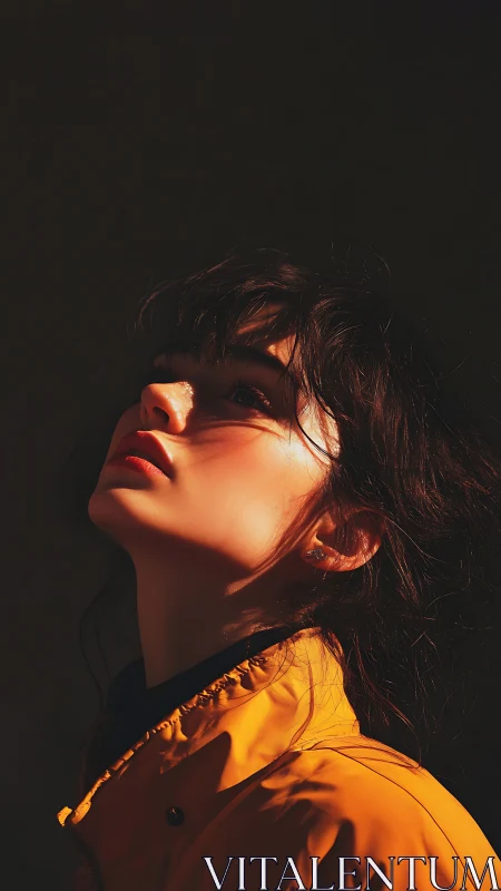 Side-profile portrait in directional warm light study.