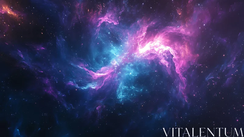 Nebula-like interstellar cloud in blue and magenta hues.