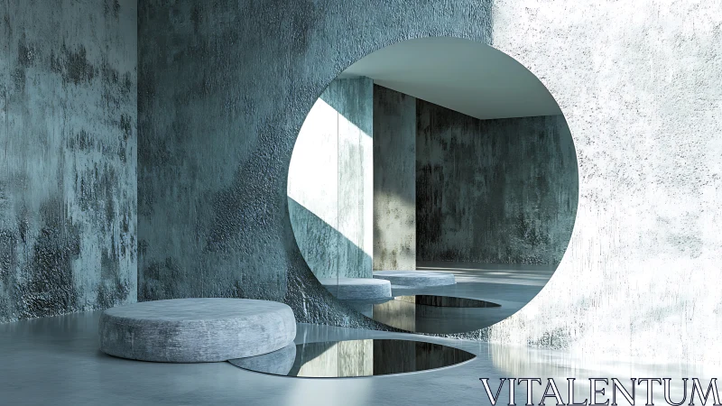 Geometric Portal Whispers Through Weathered Concrete Sanctuary.