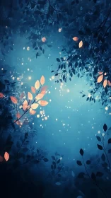 Whispered Glade of Firefly Light and Ember-Touched Leaves.